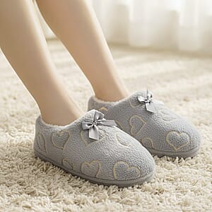 Mossimo Grey Heart Slippers with Grippers - M/L