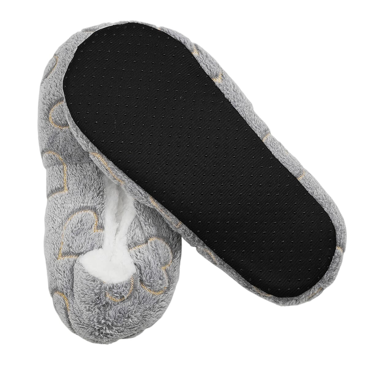 Mossimo Grey Heart Slippers with Grippers - M/L image number 6