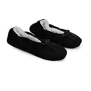 Mossimo Charcoal Bow Slippers With Grippers - S/M