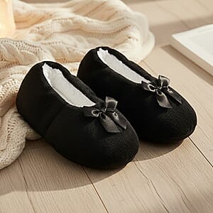 Mossimo Charcoal Bow Slippers With Grippers - S/M