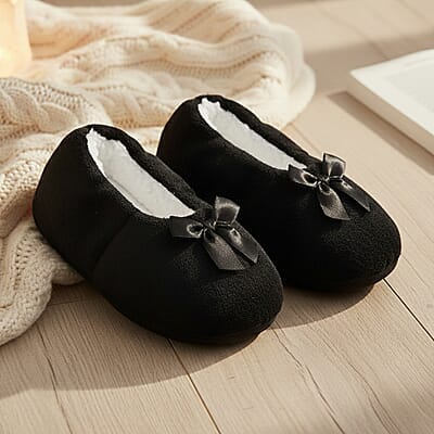 Mossimo Charcoal Bow Slippers With Grippers - S/M