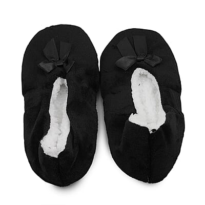 Mossimo Charcoal Bow Slippers With Grippers - S/M