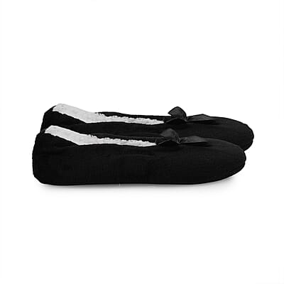 Mossimo Charcoal Bow Slippers With Grippers - S/M