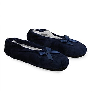 Mega Clearance Mossimo Navy Bow Slippers With Grippers - S/M