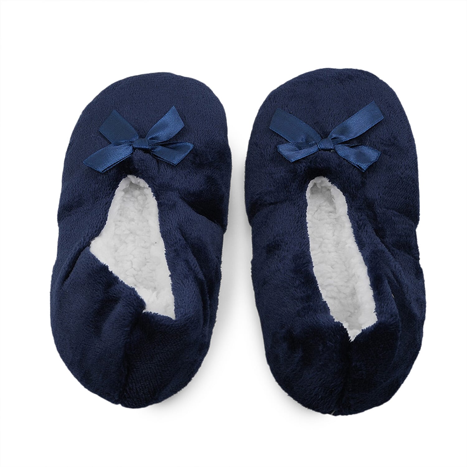 Mossimo Navy Bow Slippers With Grippers - S/M