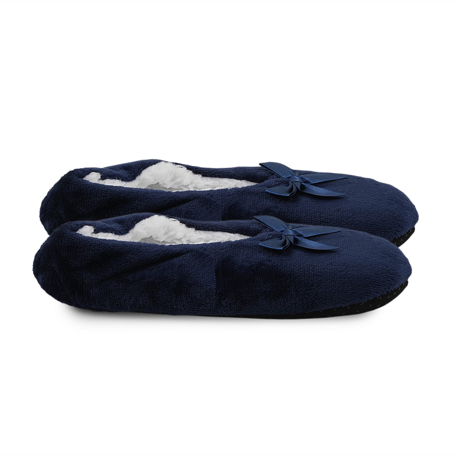Mossimo Navy Bow Slippers With Grippers - S/M