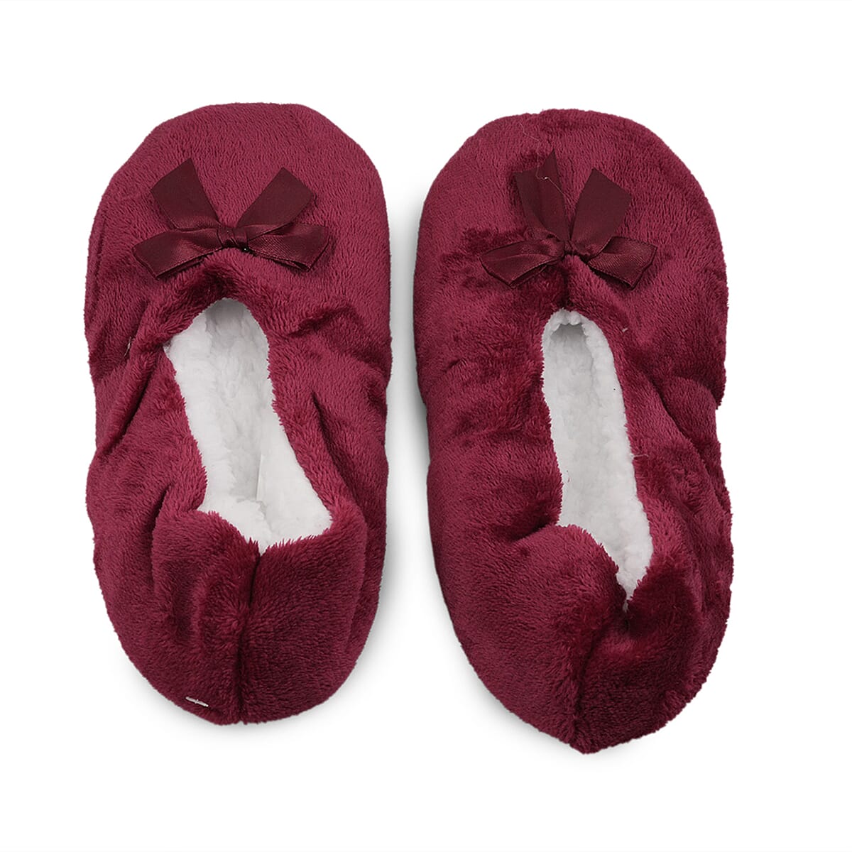 Mega Clearance Mossimo Red Bow Slippers With Grippers - M/L image number 3