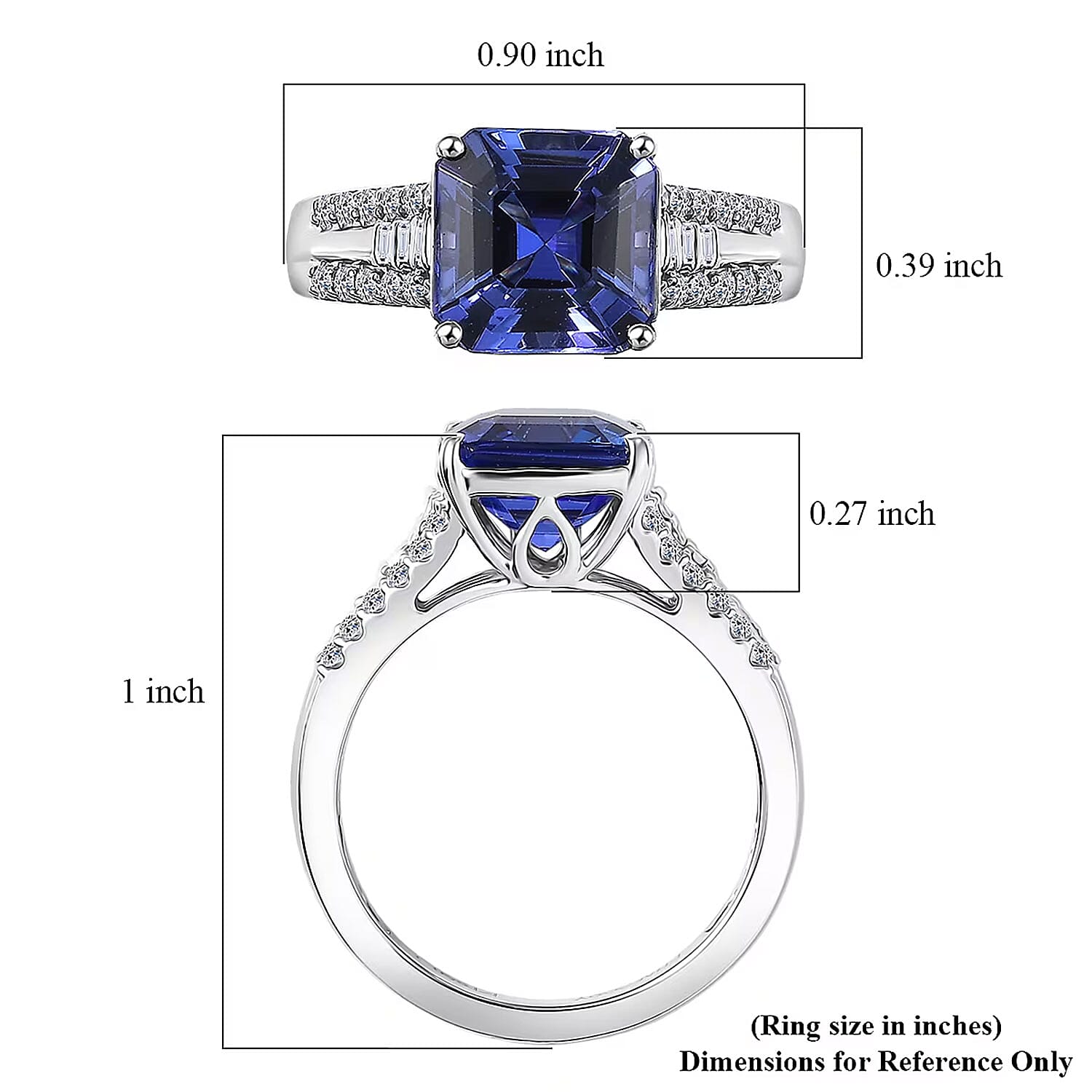 Certified & Appraised Rhapsody AAAA Tanzanite and E-F VS Diamond 4.07 ctw Ring in 950 Platinum 6.64 Grams