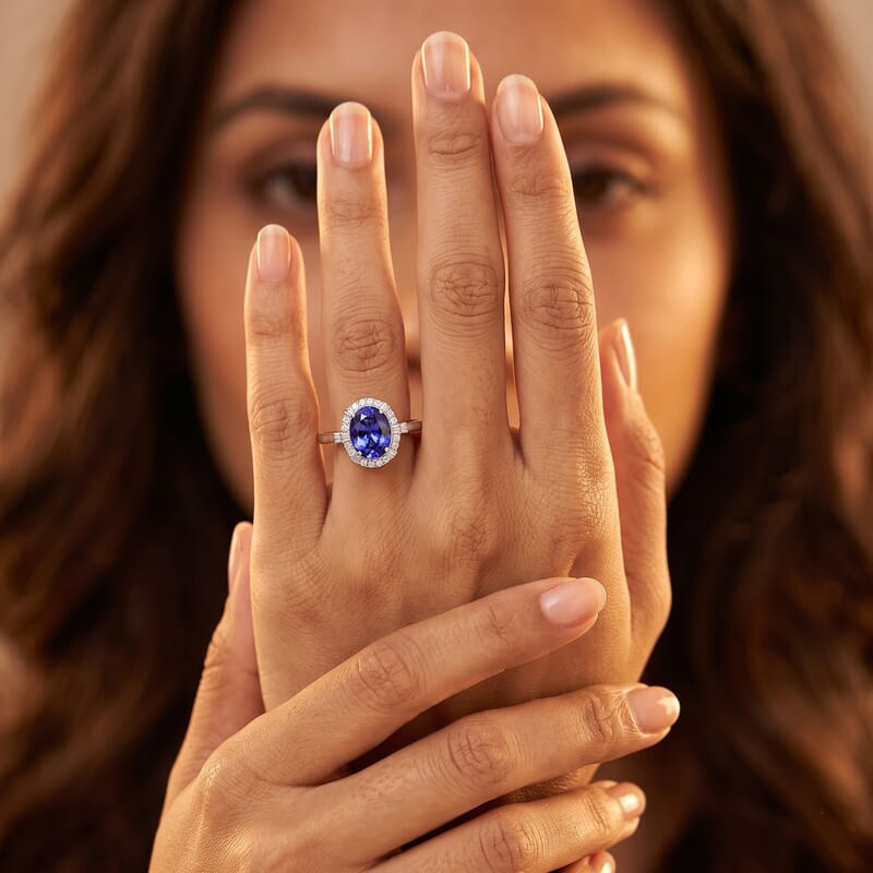 Certified & Appraised Rhapsody AAAA Tanzanite and E-F VS Diamond 3.00 ctw Ring in 950 Platinum (Size 10.0) 5.50 Grams
