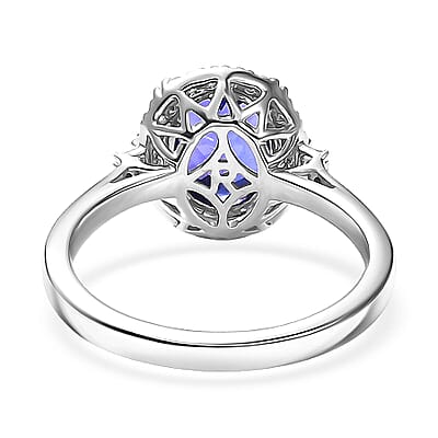 Certified & Appraised Rhapsody AAAA Tanzanite and E-F VS Diamond 3.00 ctw Ring in 950 Platinum (Size 5.5) 5.50 Grams