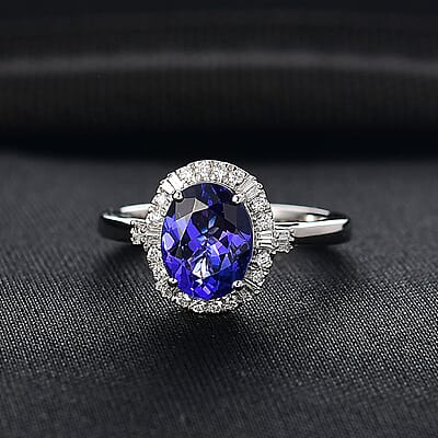 Certified & Appraised Rhapsody AAAA Tanzanite and E-F VS Diamond 3.00 ctw Ring in 950 Platinum (Size 6.5) 5.50 Grams