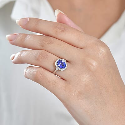 Certified & Appraised Rhapsody AAAA Tanzanite and E-F VS Diamond 3.00 ctw Ring in 950 Platinum (Size 6.5) 5.50 Grams