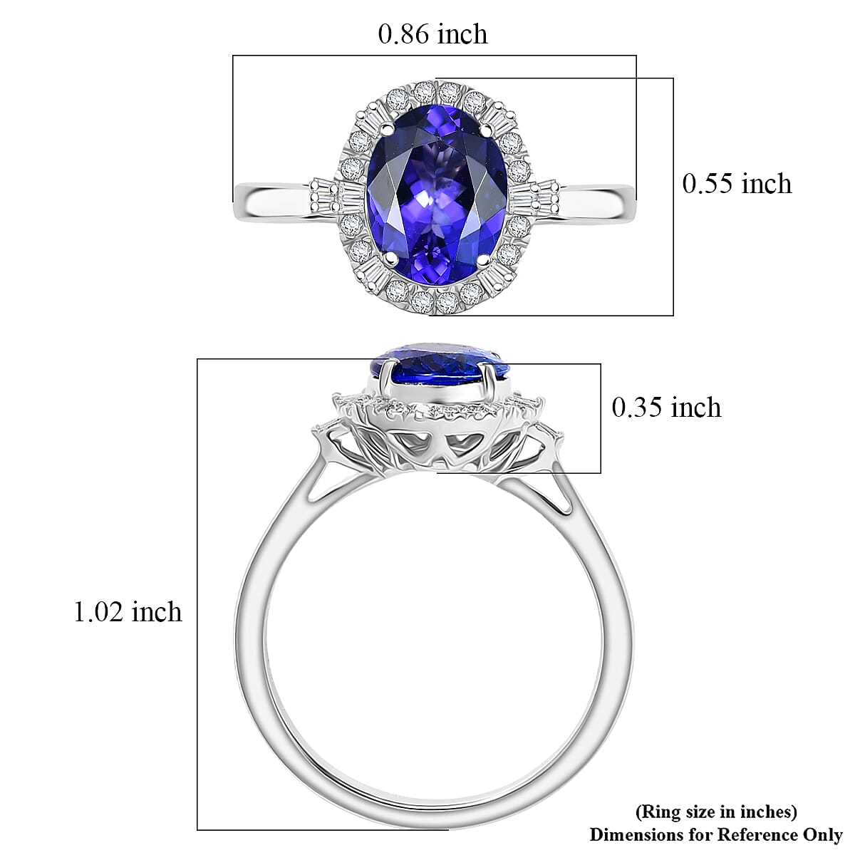 Certified & Appraised Rhapsody AAAA Tanzanite and E-F VS Diamond 3.00 ctw Ring in 950 Platinum (Size 8.0) 5.50 Grams image number 5