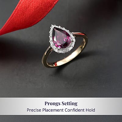 Certified & Appraised Luxoro 10K Yellow Gold AAA Radiant Ember Garnet, Diamond (I2) Ring (Size 10.0) 2.35 ctw