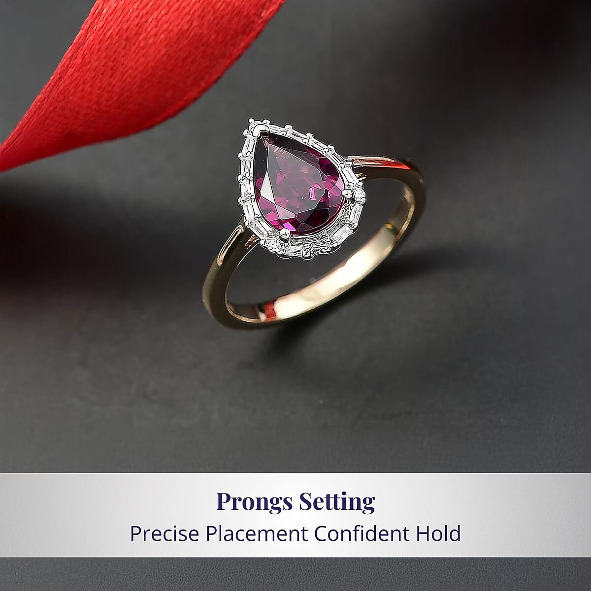  Certified & Appraised Luxoro 10K Yellow Gold AAA Radiant Ember Garnet, Diamond (I2) Ring (Size 10.0) 2.35 ctw image number 3