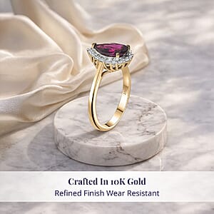  Certified & Appraised Luxoro 10K Yellow Gold AAA Radiant Ember Garnet, Diamond (I2) Ring (Size 10.0) 2.35 ctw