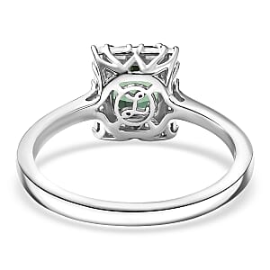 Certified Luxoro AAA Pirineu Lagoon Tourmaline, Diamond Ring in 10K White Gold 1.22 ctw (Size 10.0)