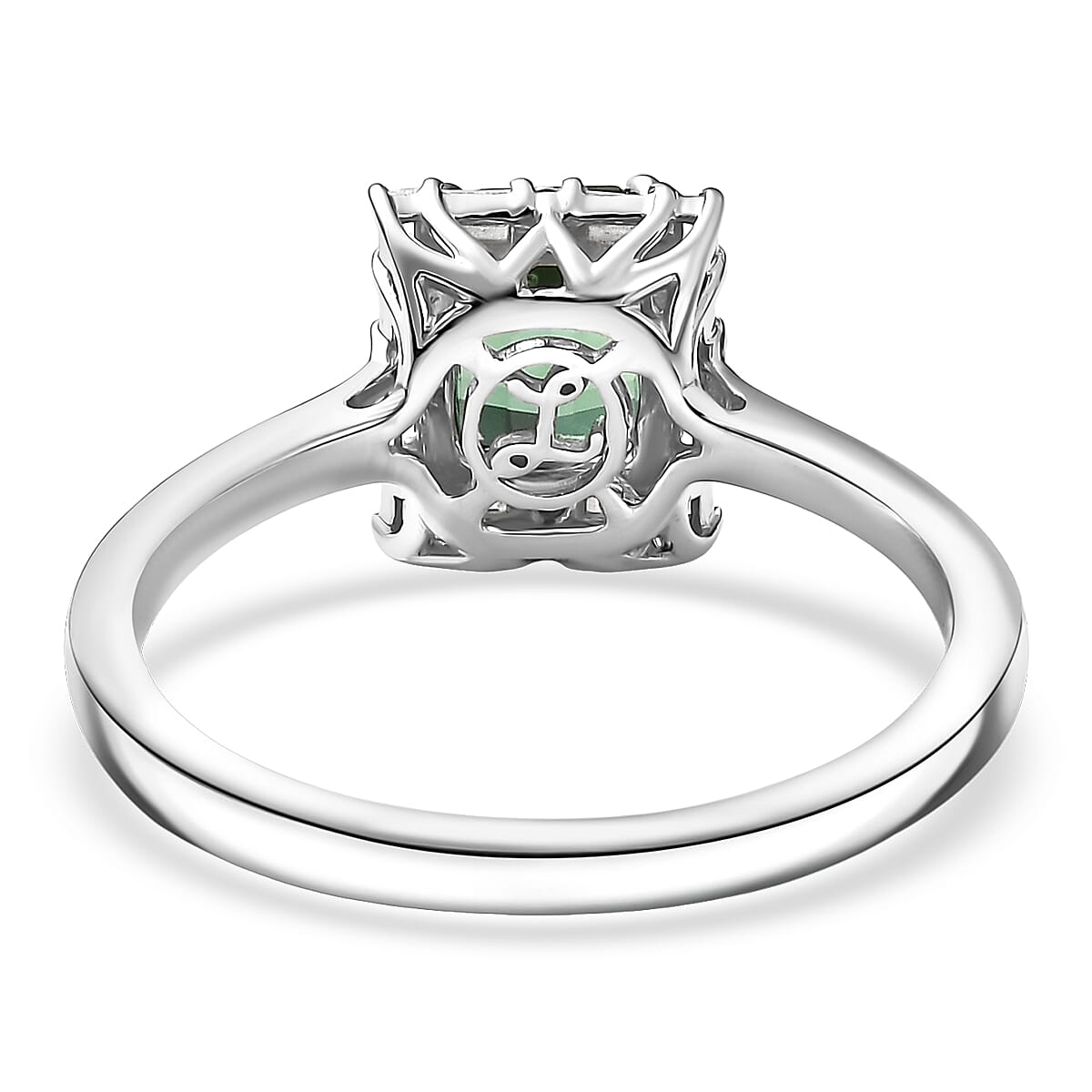 Certified & Appraised Luxoro AAA Pirineu Lagoon Tourmaline, Diamond Ring in 10K White Gold 1.22 ctw (Size 7.0) image number 2