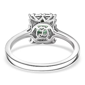 Certified & Appraised Luxoro AAA Pirineu Lagoon Tourmaline, Diamond Ring in 10K White Gold 1.22 ctw (Size 7.0)