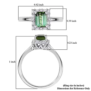 Certified & Appraised Luxoro AAA Pirineu Lagoon Tourmaline, Diamond Ring in 10K White Gold 1.22 ctw (Size 9.0)