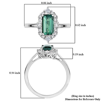 Certified Luxoro AAA Pirineu Lagoon Tourmaline, Diamond Ring in 10K White Gold 1.62 ctw (Size 10.0)