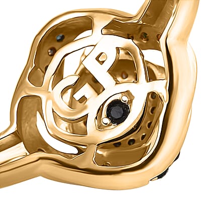 GP Celestial Dream Collection Multi Diamond Ring in 18K Vermeil YG Over Sterling Silver 0.25 ctw (Size 8.0)
