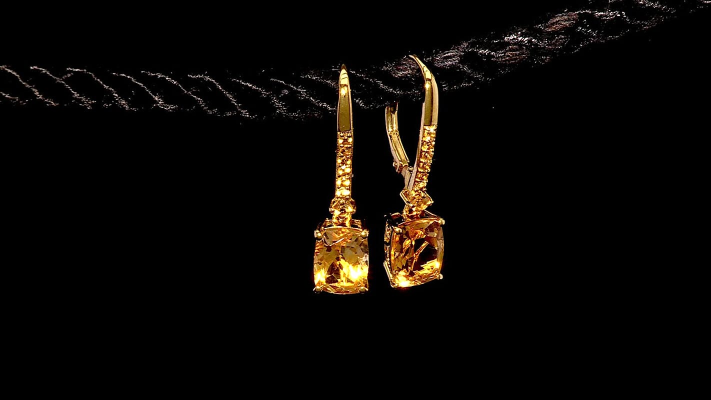 D'Joy Rachel Roy Loving Care Citrine Earrings in 18K Vermeil YG Over Sterling Silver 4.50 ctw (Brazilian)