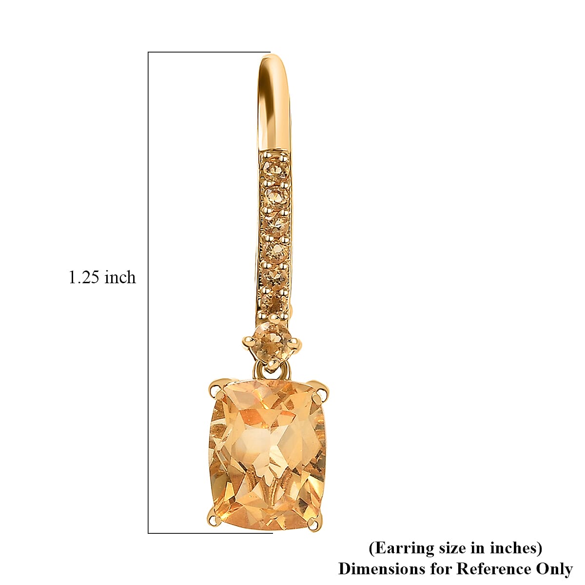 D'Joy Premium Brazilian Citrine 4.50 ctw Earrings in 18K Vermeil Yellow Gold Over Sterling Silver image number 5