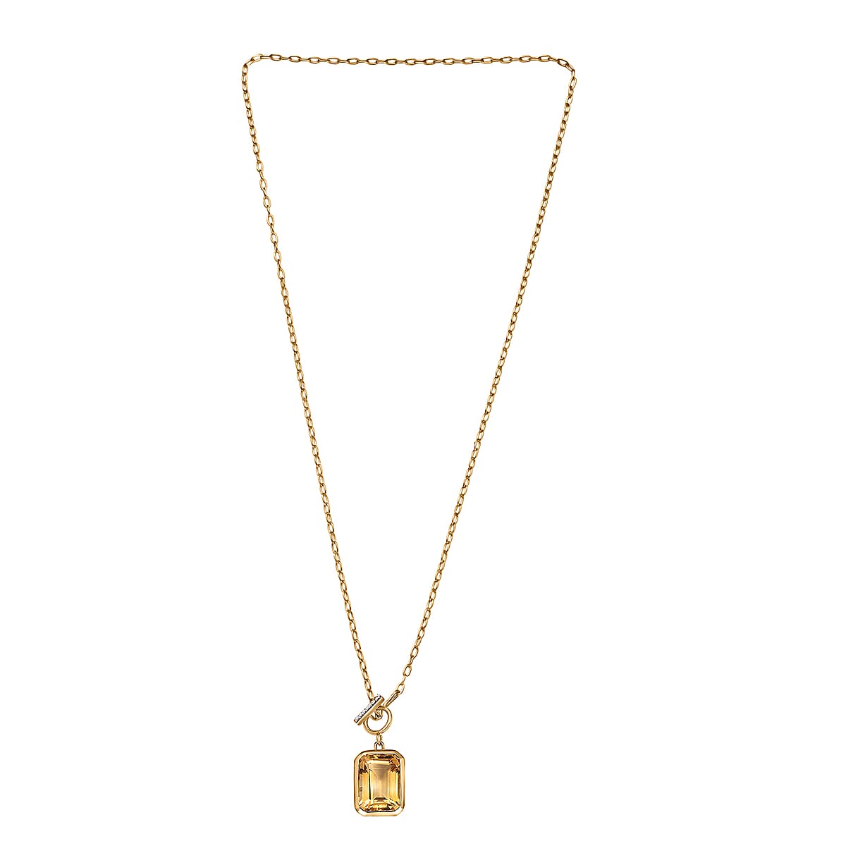 D'Joy Premium Brazilian Citrine and White Zircon 7.85 ctw Necklace in 18K Vermeil Yellow Gold Over Sterling Silver 18 Inches image number 3