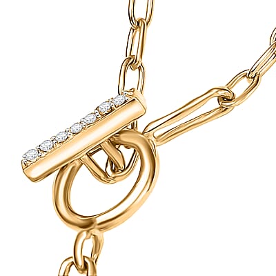 D'Joy Rachel Roy Loving Care Brazilian Citrine, White Zircon Necklace in 18K Vermeil YG Over Sterling Silver 7.85 ctw (18 Inches)