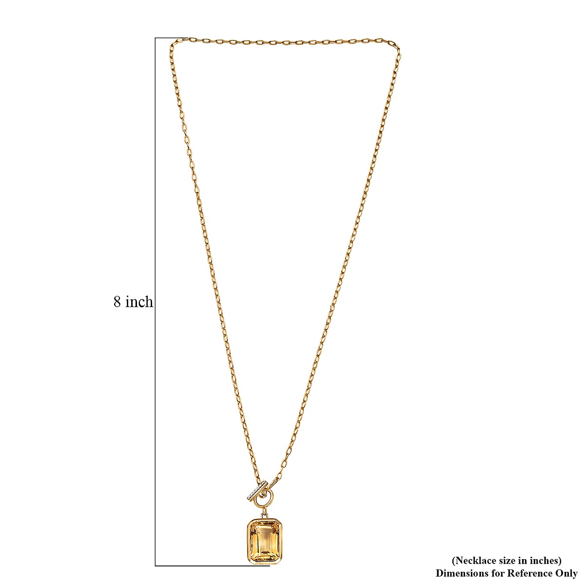 D'Joy Premium Brazilian Citrine and White Zircon 7.85 ctw Necklace in 18K Vermeil Yellow Gold Over Sterling Silver 18 Inches image number 6