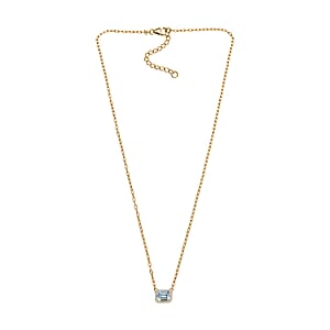 D'Joy Sky Blue Topaz, White Topaz Necklace in 18K Vermeil YG Over Sterling Silver 2.30 ctw (18- 20 Inches)
