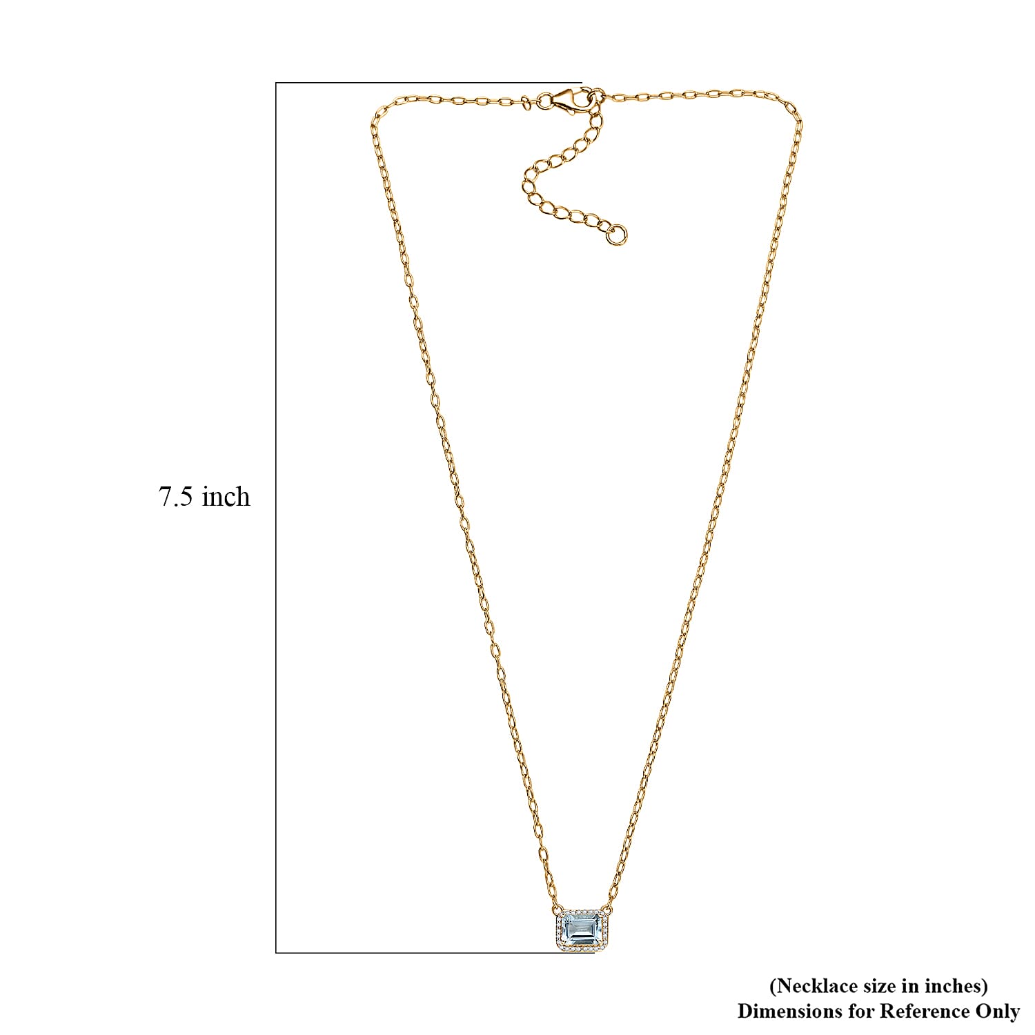 D'Joy Sky Blue Topaz, White Topaz Necklace in 18K Vermeil YG Over Sterling Silver 2.30 ctw (18- 20 Inches)