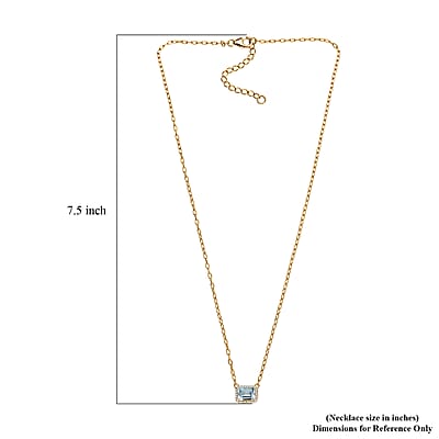 D'Joy Rachel Roy Loving Care Sky Blue Topaz, White Topaz Necklace in 18K Vermeil YG Over Sterling Silver 2.30 ctw (18- 20 Inches)