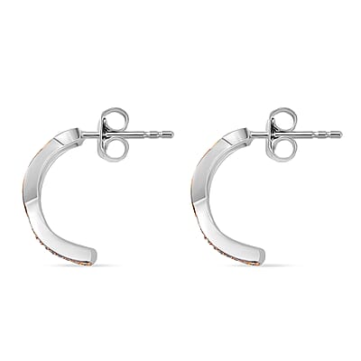GP Royal Art Deco Collection Diamond Earrings in 18K Vermeil YRG and Rhodium Over Sterling Silver 0.35 ctw