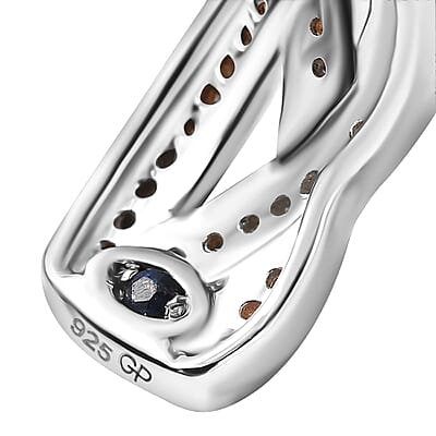GP Royal Art Deco Collection Diamond Earrings in 18K Vermeil YRG and Rhodium Over Sterling Silver 0.35 ctw