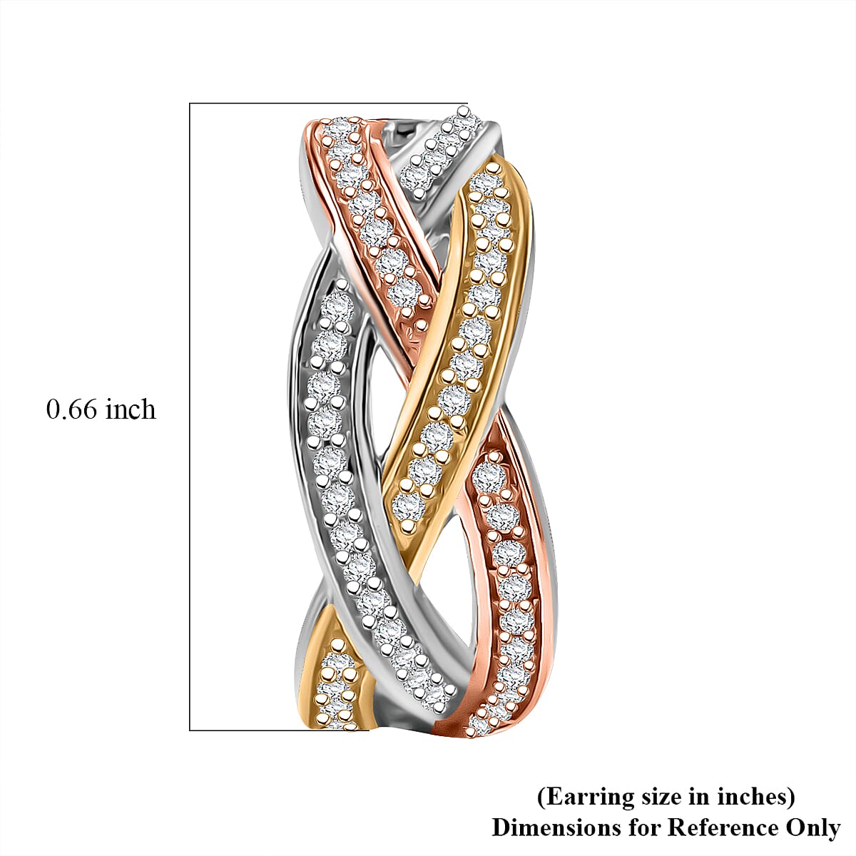 GP Royal Art Deco Collection Diamond 0.35 ctw Earrings in 18K Vermeil YRG and Rhodium Over Sterling Silver image number 6