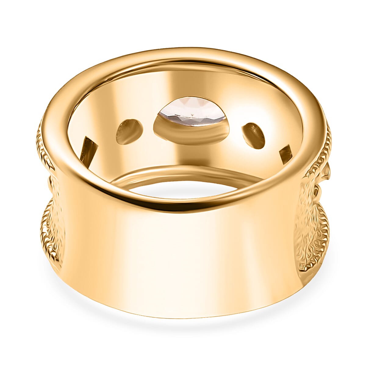 D'Joy Premium Marropino Morganite and Multi Gemstone 1.15 ctw Ring in 18K Vermeil Yellow Gold Over Sterling Silver (Size 10.0) image number 4