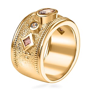 D'Joy Rachel Roy Loving Care Marropino Morganite, Multi Gemstone Ring in 18K Vermeil YG Over Sterling Silver 1.15 ctw (Size 6.0)