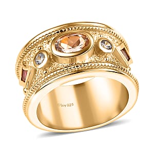 D'Joy Rachel Roy Loving Care Marropino Morganite, Multi Gemstone Ring in 18K Vermeil YG Over Sterling Silver 1.15 ctw (Size 7.0)