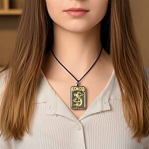 24K Yellow Gold Natural Olmec Jadeite 125.00 ctw Phoenix Carved Pendant with Beaded Necklace (28 Inches)