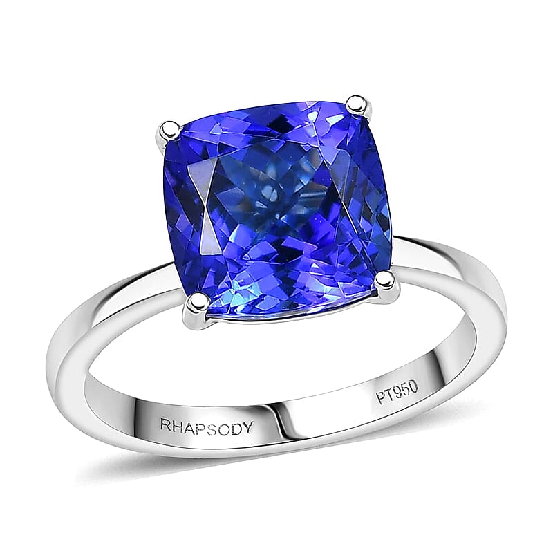 Rhapsody AAAA Tanzanite Solitaire Ring in 950 Platinum 5.30 ctw (Size 10.0)