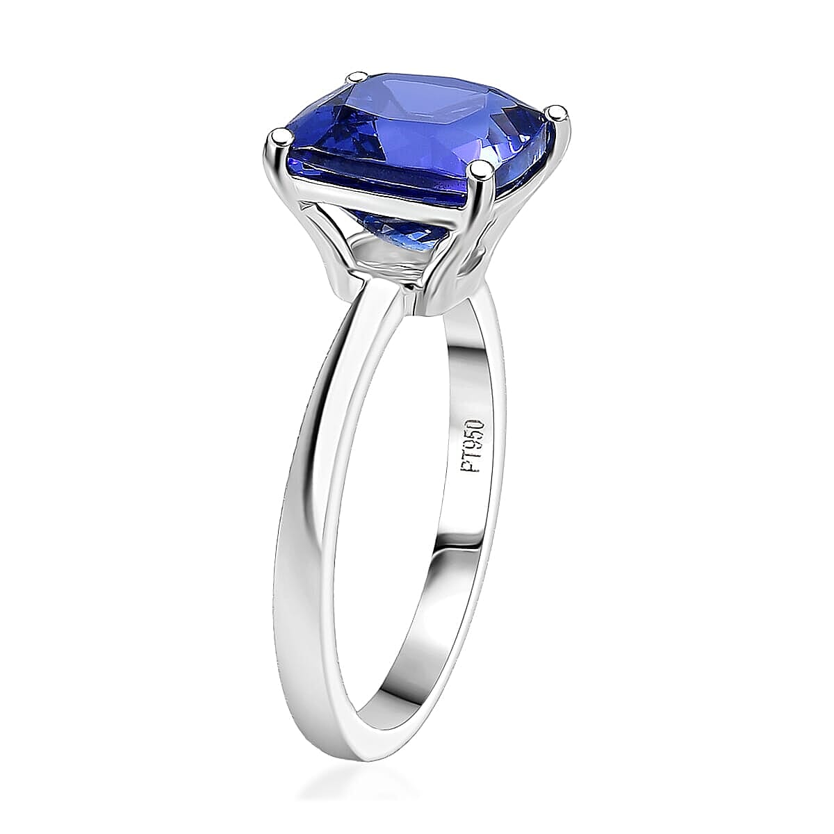 Doorbuster Rhapsody AAAA Tanzanite 5.30 ctw Solitaire Ring in 950 Platinum (Size 10.0) 4.25 Grams image number 3