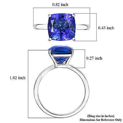 Rhapsody AAAA Tanzanite Solitaire Ring in 950 Platinum 5.30 ctw (Size 10.0)