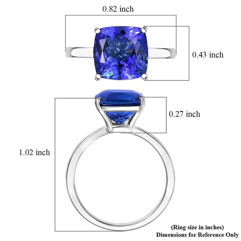 Rhapsody AAAA Tanzanite Solitaire Ring in 950 Platinum 5.30 ctw (Size 10.0)