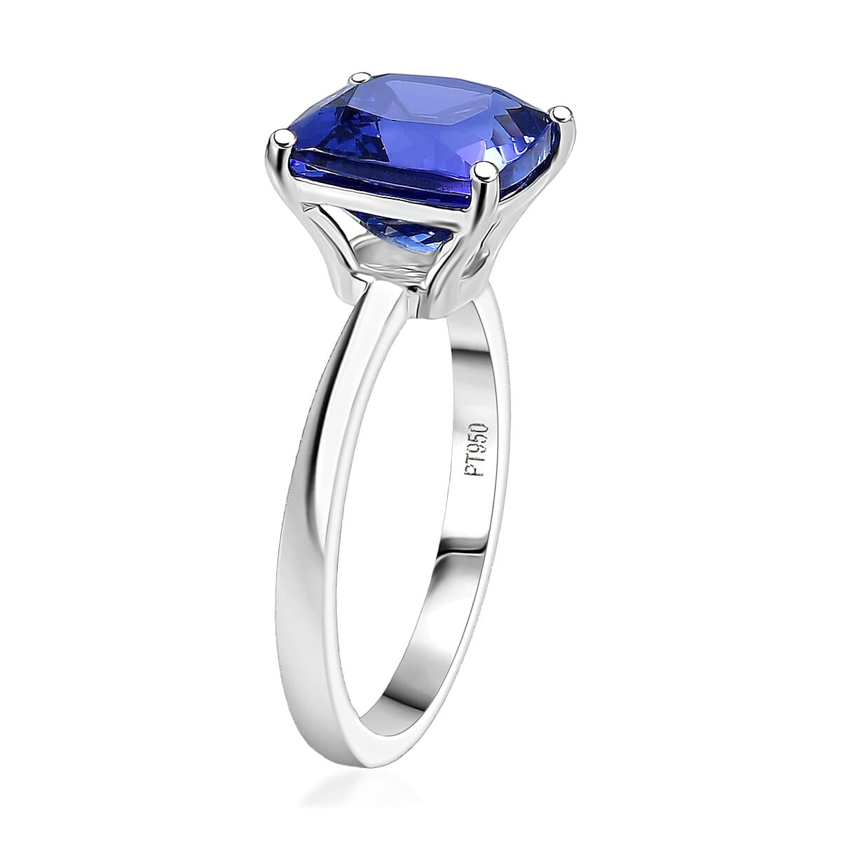 Doorbuster Rhapsody AAAA Tanzanite 5.30 ctw Solitaire Ring in 950 Platinum (Size 7.0) 4.25 Grams image number 3