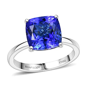 Doorbuster Rhapsody AAAA Tanzanite 5.30 ctw Solitaire Ring in 950 Platinum (Size 8.0) 4.25 Grams