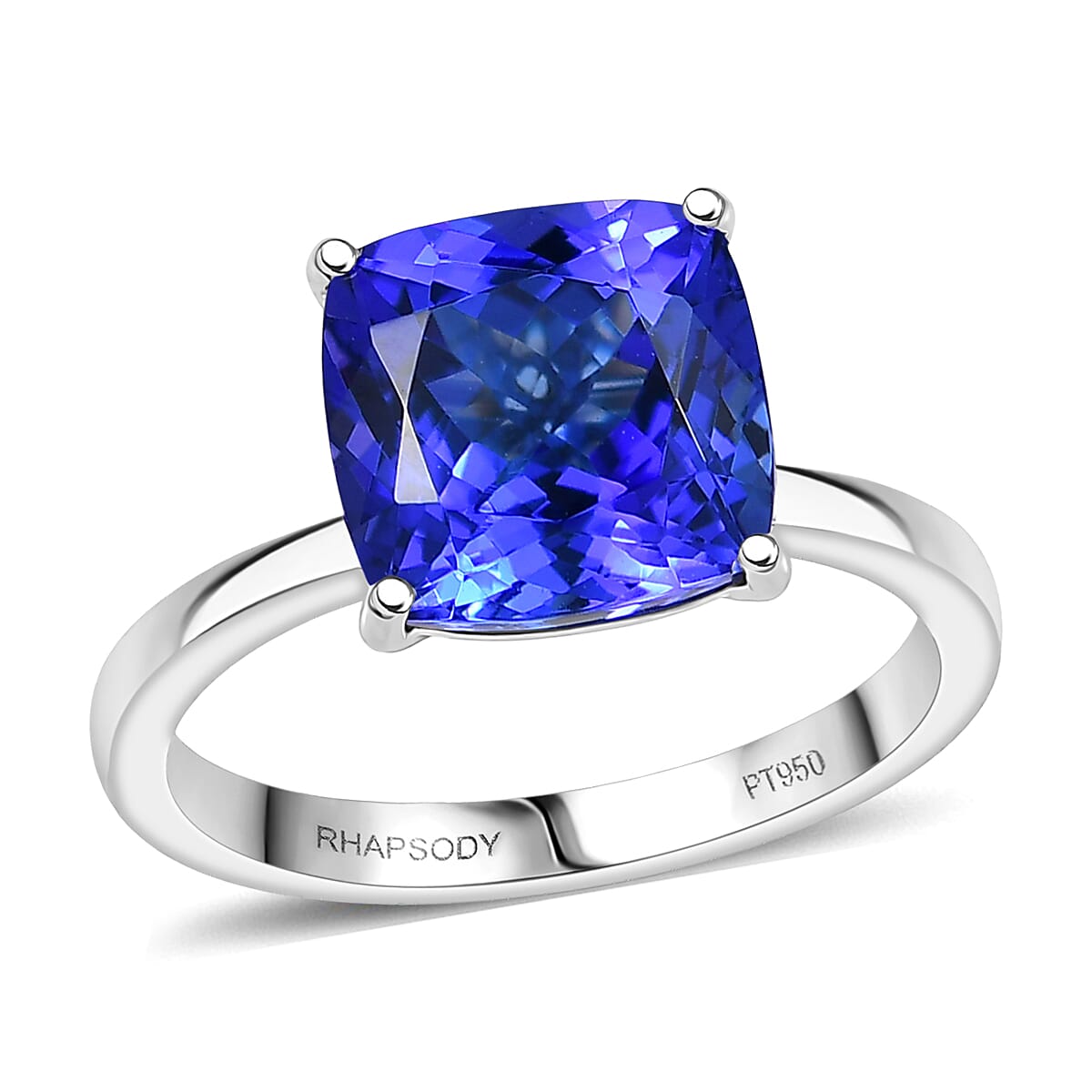 Doorbuster Rhapsody AAAA Tanzanite 5.00 ctw Solitaire Ring in 950 Platinum (Size 9.0) 4.25 Grams (Del. in 10-12 Days)  image number 0