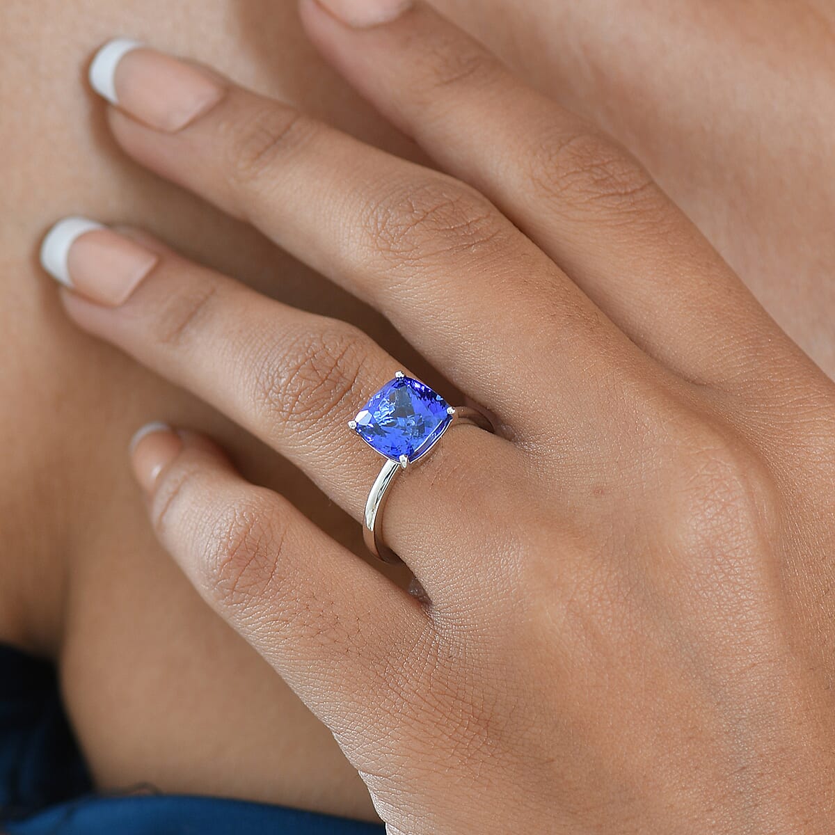 Doorbuster Rhapsody AAAA Tanzanite 5.00 ctw Solitaire Ring in 950 Platinum (Size 9.0) 4.25 Grams (Del. in 10-12 Days)  image number 2