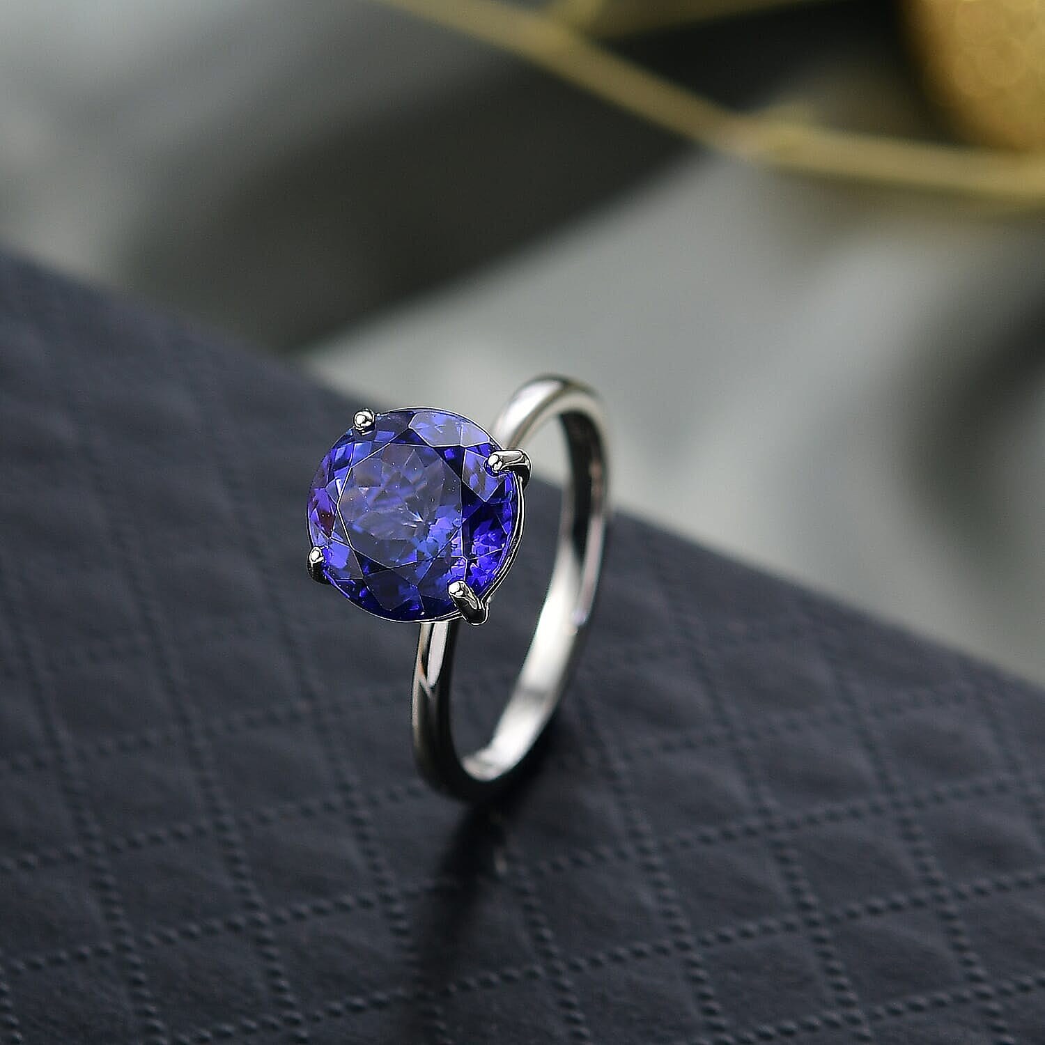 Rhapsody AAAA Tanzanite Solitaire Ring in 950 Platinum 5.00 ctw (Size 10.0)